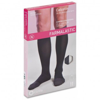 Farmalastic Calcetín Antibacteriano Negro Compresión Normal Talla Mediana, 1 Par