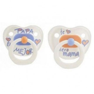 Bibi Papa/Mama Chupete Silicona Color Pastel 1Ud