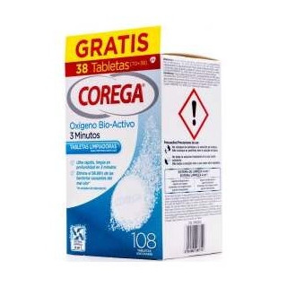 Corega Oxígeno Bio-Activo Limpieza Prótesis Dental 108 Tabletas