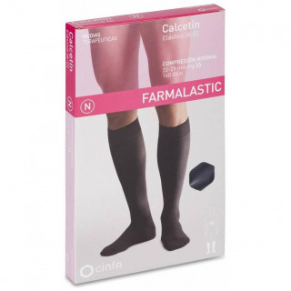 Calcetín Farmalastic Compresión Normal Talla Mediana Color Azul, 1 Par