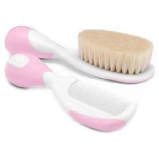 Cepillo Y Peine Chicco Pelo Natural Rosa