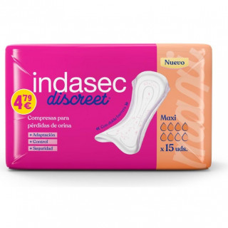Indasec Discreet Indabox Maxi Compresas Para Pérdidas De Orina 15U