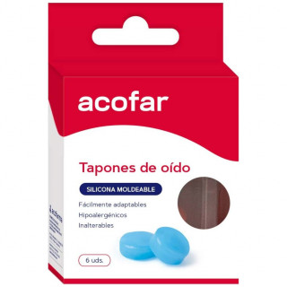 Acofar Tapones Oidos Silicona Moldeada Infantiles 6Uds