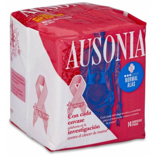 Ausonia Air Dry Compresa Normal Con Alas, 14 Uds