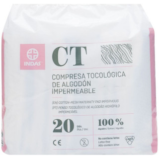 Indas Compresas Tocológicas Maternity Algodón, 20 Uds