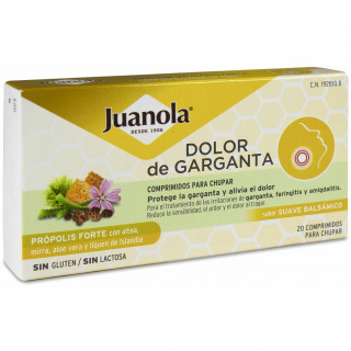 Juanola Dolor De Garganta Propolis Forte Sabor Suave Balsamico 20 Comprimidos