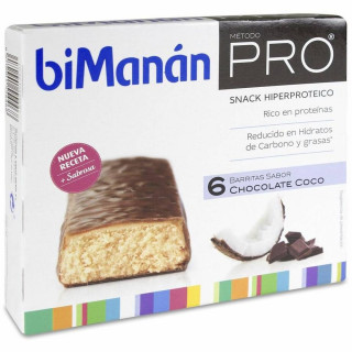 Bimanán Pro Barrita Chocolate Coco, 6 Uds