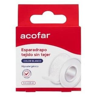 Acofar Esparadrapo Tejido Sin Tejer Blanco 5X2_5Cm 1Ud