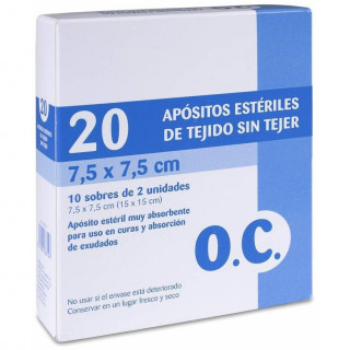 O.C. Apósitos Estériles Tejido Sin Tejer 7,5 X 7,5 Cm, 20 Uds