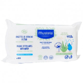 Mustela Toallitas De Agua De Algodón Bio 60U