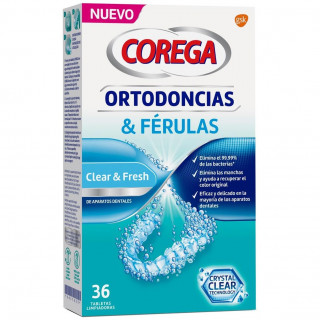 Corega Ortodoncias Y Férulas, 36 Tabletas Limpiadoras