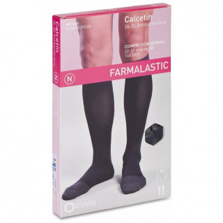 Farmalastic Calcetín Antibacteriano Negro Compresión Normal Talla Grande, 1 Par