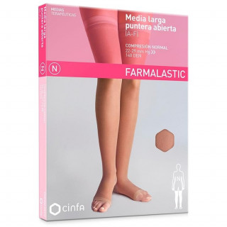 Farmalastic Media Larga Compresión Normal Puntera Abierta Camel  T-M