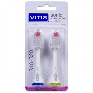 Vitis Sonic S10/S20 Recambio Cepillo Eléctrico Encías 2Uds