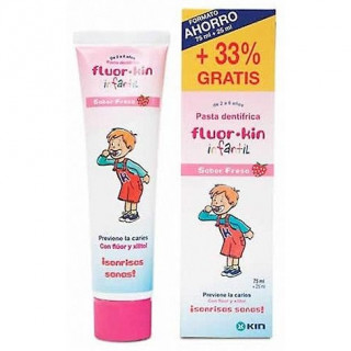 Fluor Kin Infantil Pasta Dentifrica Fresa, 75 Ml